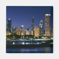 Nachts Skyline von Downtown Chicago