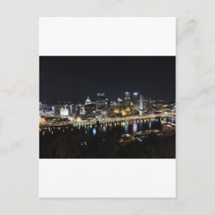 Nachts Skyline von Pittsburgh aus Mount Washington Postkarte