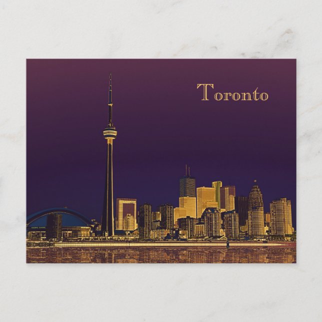 Nachts-Toronto-Skyline-Postkarte Postkarte (Vorderseite)