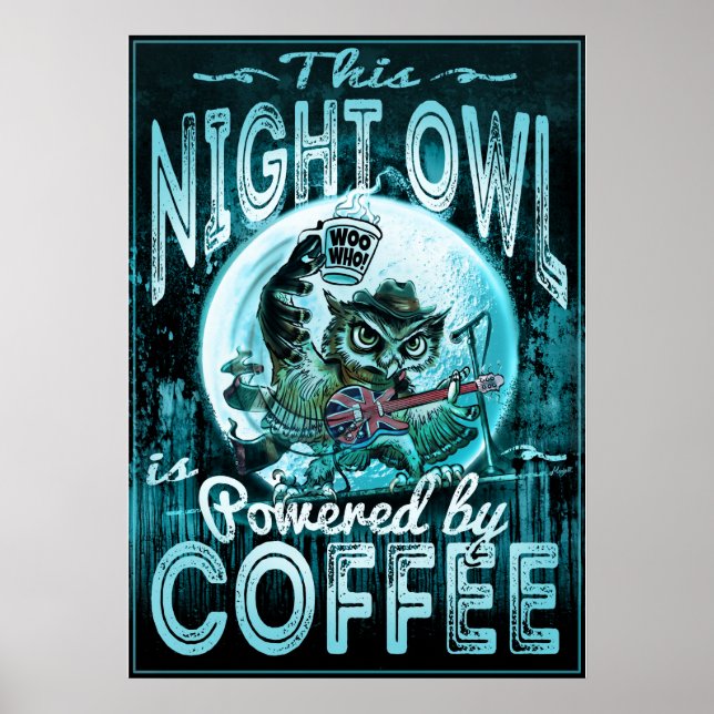 Nachtschale mit Kaffee Poster (Vorne)