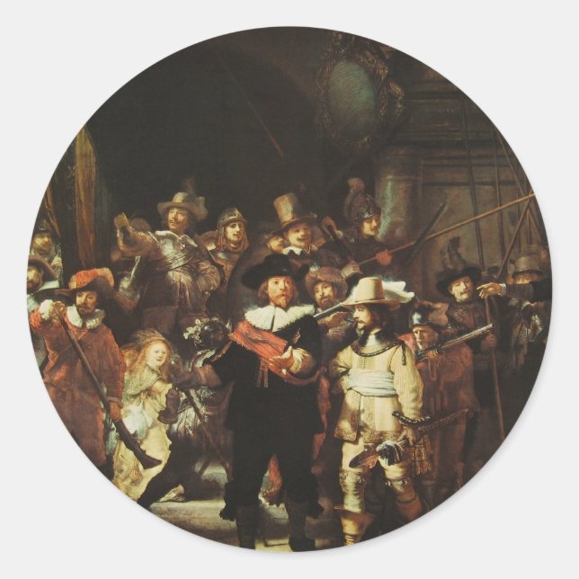 Nachtschau Runder Aufkleber (Vorderseite)