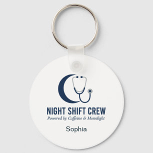 Nachtschicht-Crew-Pflegeschwester Stethoskop Mond Schlüsselanhänger