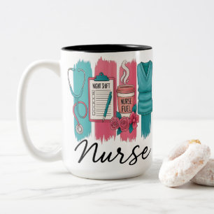 Nachtschicht Kraftstoff Krankenschwester Kaffee Kl Zweifarbige Tasse