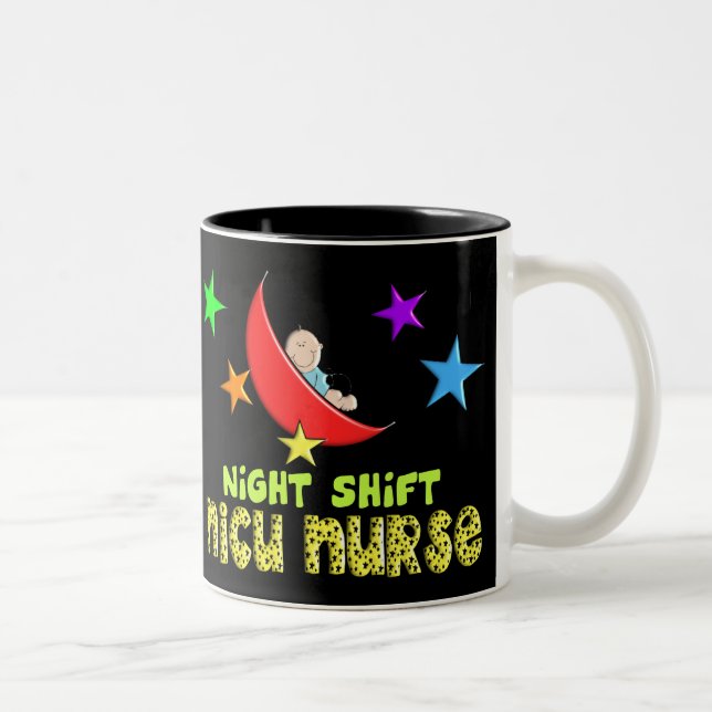 Nachtschicht NICU KRANKENSCHWESTER Geschenke Zweifarbige Tasse (Rechts)