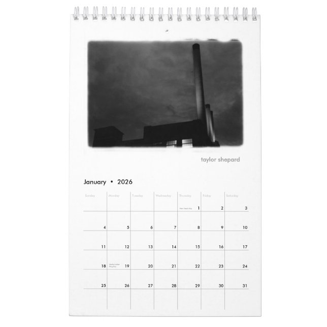 NACHTschießen IN EINER INDUSTRIELLEN STADT Kalender (Jan 2026)