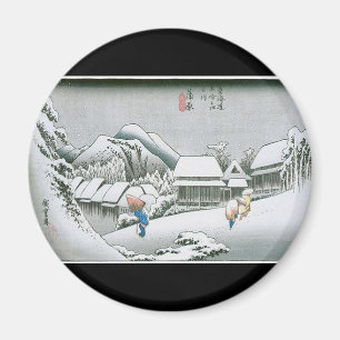 Nachtschnee in Kambara, Japan um 1831-1834 Magnet