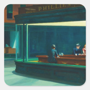 Nachtschwärmer Edward Hopper Quadratischer Aufkleber