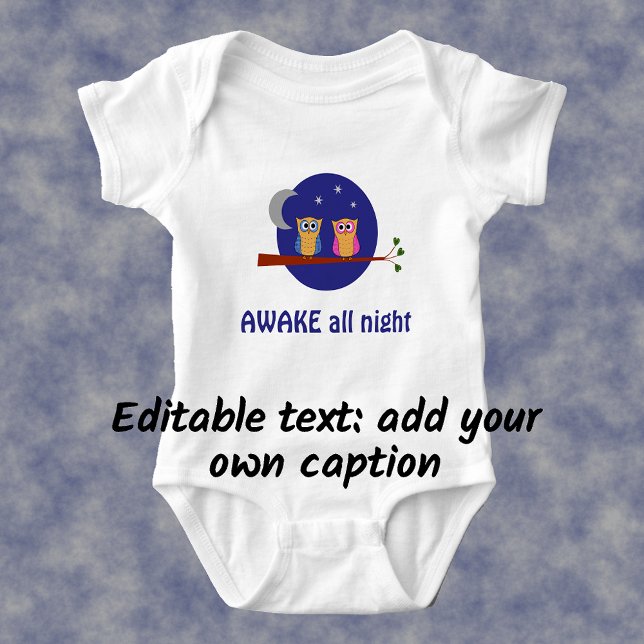 Nachtschwärmer lustiger Cartoon-Sondertext Baby Strampler (Von Creator hochgeladen)