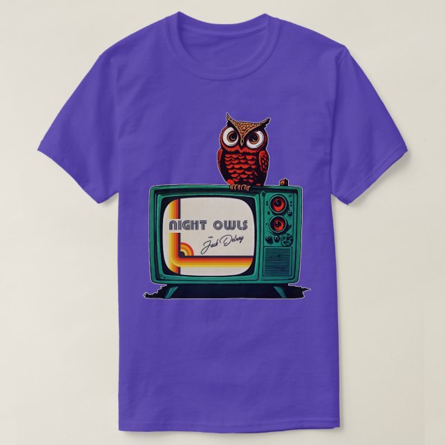 Nachtschwärmer mit Delroy TV Station Break T-Shirt (Design vorne)