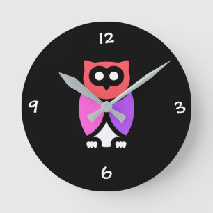 Nachtschwärmer, schönes Rosa und Rot, Abstrakter P Runde Wanduhr