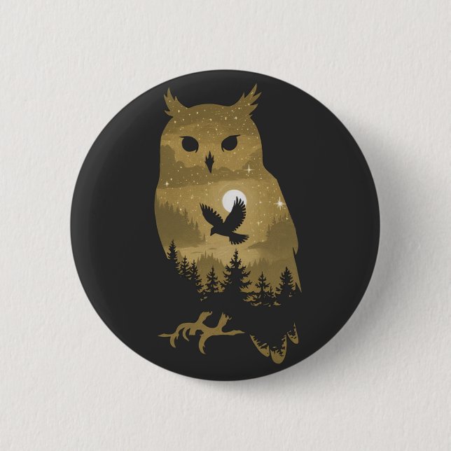 Nachtschwärmer-Silhouette Button (Vorderseite)