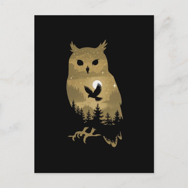 Nachtschwärmer-Silhouette Postkarte (Vorderseite)