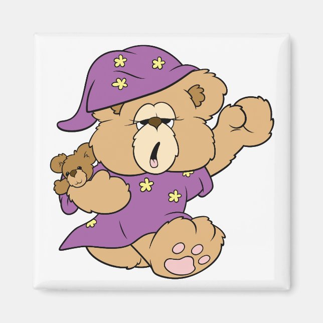 Nachtschwärmerei niedlicher Teddybärendesign Magnet (Vorne)