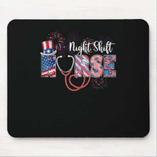 Nachtschwester 4. Juli Liebesherz Stethoskop Mousepad