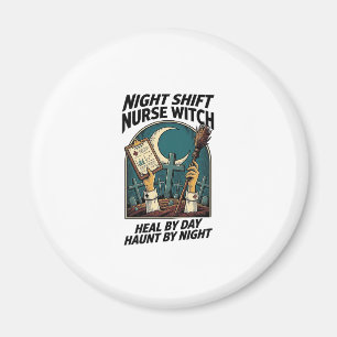 Nachtschwester-Hexen-Retro-Halloween-T-Shirt Magnet