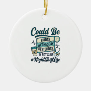 Nachtschwester Lustig Könnte Freitag Vektor Des Keramik Ornament