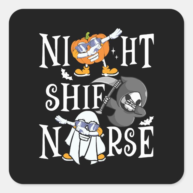 Nachtschwester Quadratischer Aufkleber (Vorderseite)