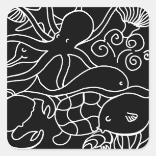 Nachtschwimmen Quadratischer Aufkleber