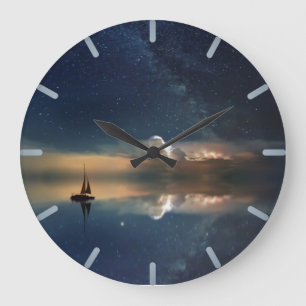 Nachtsegeln Große Wanduhr