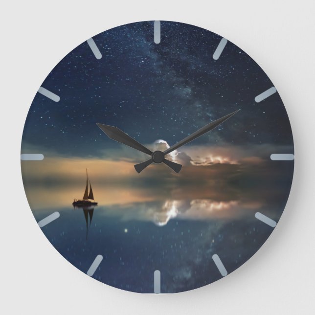 Nachtsegeln Große Wanduhr (Vorderseite)
