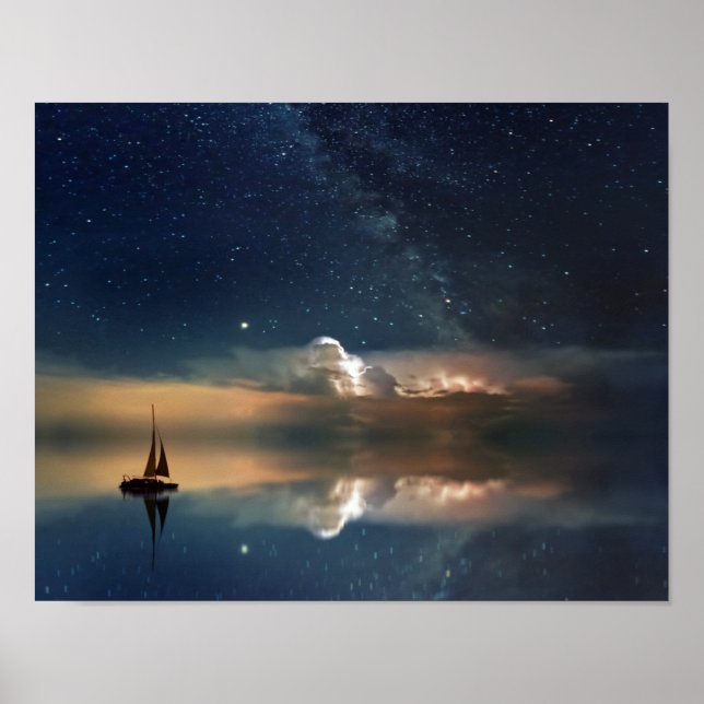 Nachtsegeln Poster (Vorne)