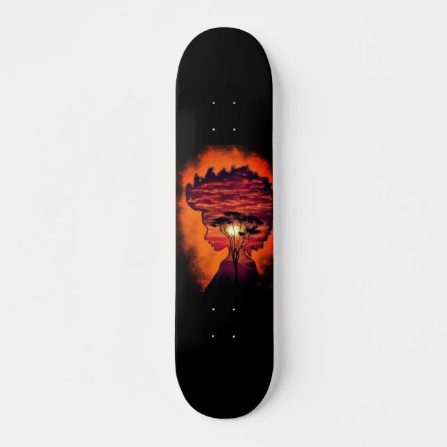 Nachtseher - Fantasie - Orange Black Skateboard (Vorne)