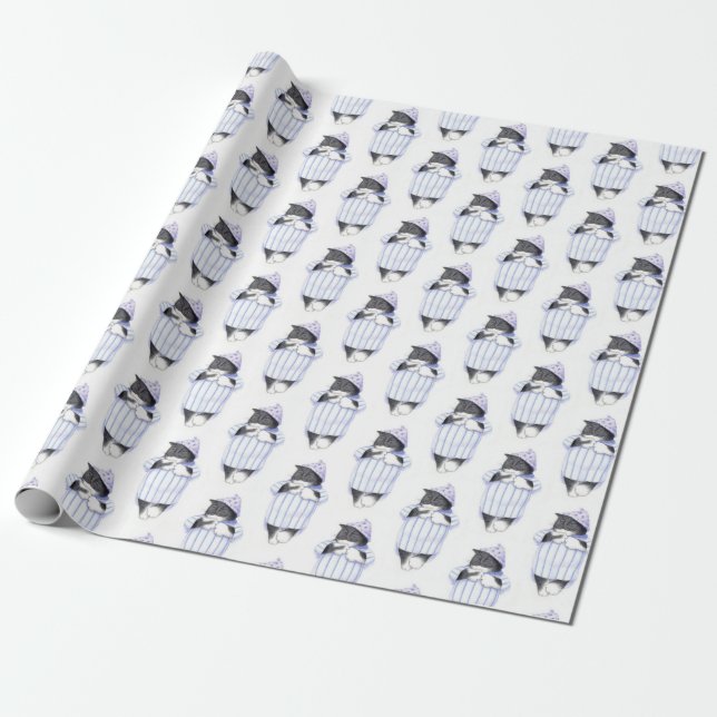NACHTSHIRT CAT Wrapping Paper Geschenkpapier (Ungerollt)