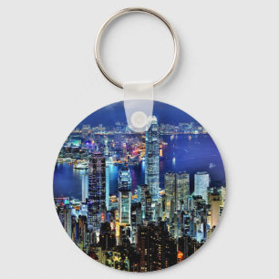 Nachtskigebiet Hongkong Schlüsselanhänger