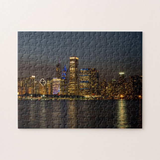 NachtSkyline Chicago Pano Puzzle (Horizontal)