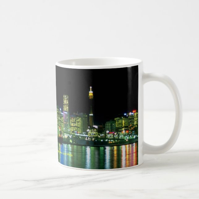 NachtSkyline von Balmain, Sydney, neues SüdWale Tasse (Rechts)