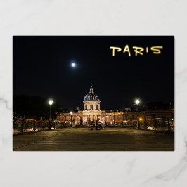 Nachtspaziergänge auf Pont des Arts - Paris Folien Feiertagskarte
