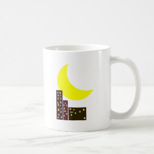 Nachtstadt-Mondkarte Tasse
