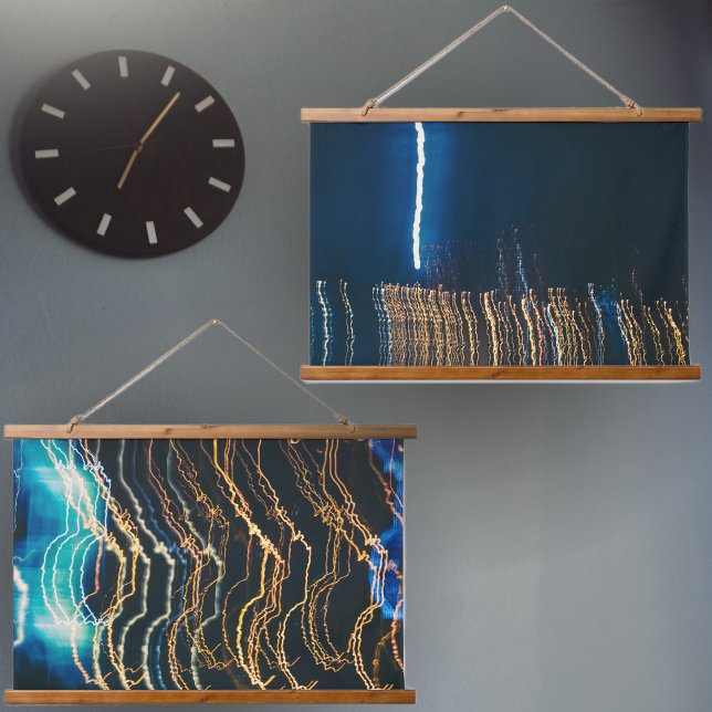 Nachtstadt Wandteppich Mit Holzrahmen (Von Creator hochgeladen)