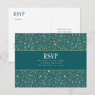 Nachtstars Hochzeit RSVP Postkarte