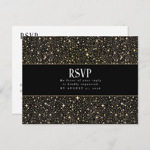 Nachtstars Hochzeit RSVP Postkarte