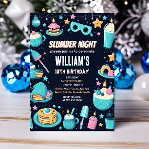 Nachtstars Sleepover Slumber Party 13. Geburtstag Einladung