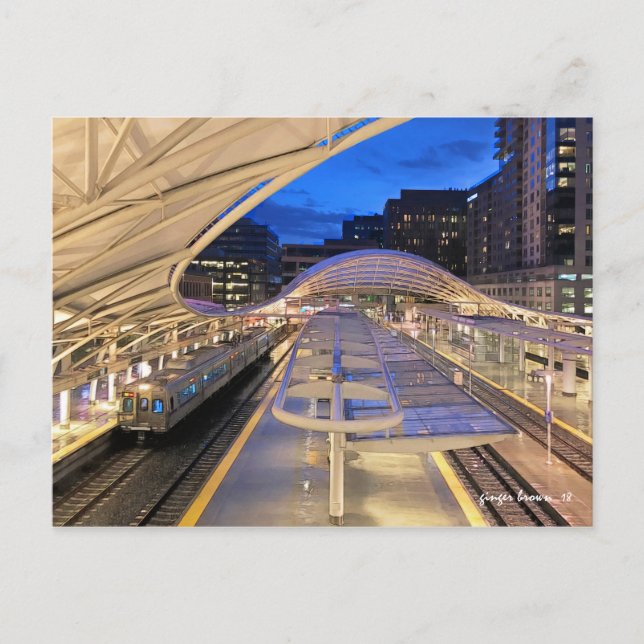 Nachtstation mit A-Line-Gewerkschaft zum DIA Postkarte (Vorderseite)