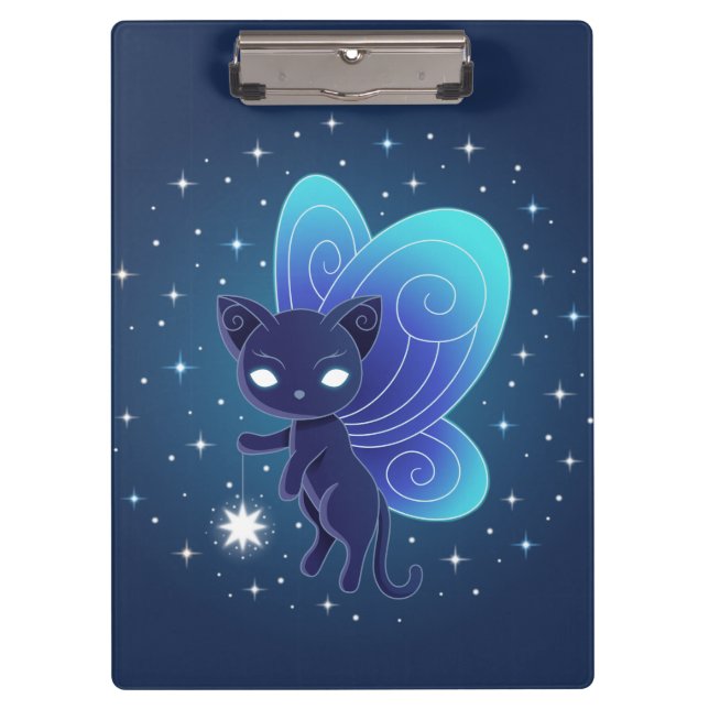 Nachtstern Fee Pixie Katze Klemmbrett (Vorderseite)