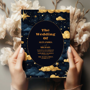 Nachtsternenhimmel Galaxie Hochzeit Einladung