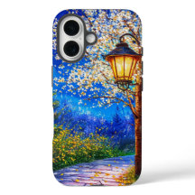 Nachtstrasse und Laterne