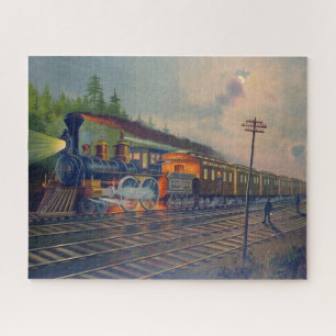 Nachtszene auf der New York Central Railroad Puzzle