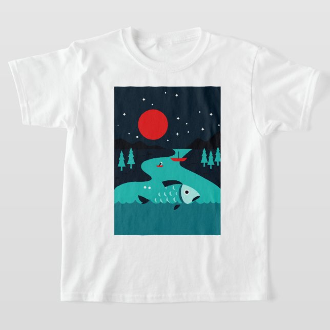 Nachtszene eines Flusses T-Shirt (Ablage )