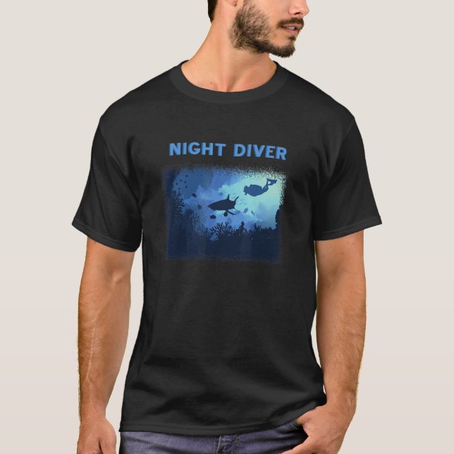 Nachttaucher Scuba Diving Unterwasser Schnorchel V T-Shirt (Vorderseite)