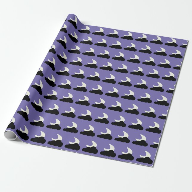 Nachtthematische Packpapierwolke schläfrig Geschenkpapier (Ungerollt)