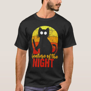 Nachttier Katzen Blutt Halloween T-Shirt