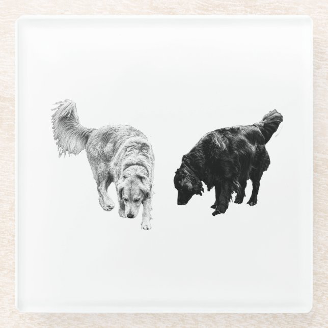 Nachttisch-Hush — Retriever Duo Glasuntersetzer (Vorderseite)