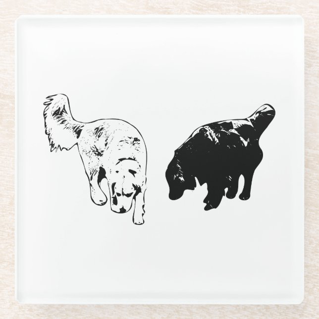 Nachttisch-Hush — Retriever Duo Glasuntersetzer (Vorderseite)