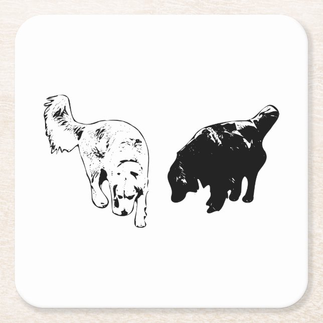 Nachttisch-Hush — Retriever Duo Rechteckiger Pappuntersetzer (Vorderseite)