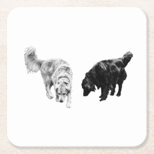 Nachttisch-Hush — Retriever Duo Rechteckiger Pappuntersetzer