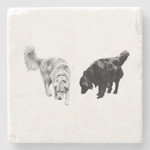 Nachttisch-Hush — Retriever Duo Steinuntersetzer